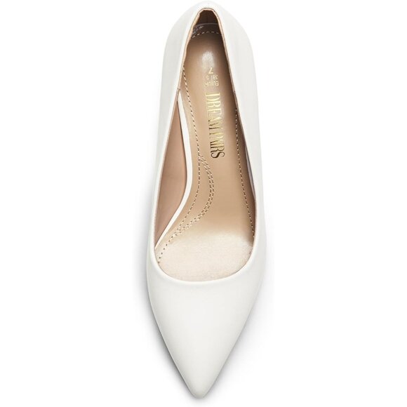 Dream Pairs Women White-pu Faux Leather Kucci Pointed Toe High Heel Pumps Shoes - Picture 3 of 5